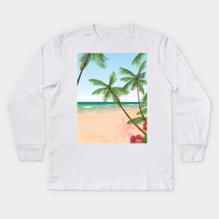 Tropical Beach Kids Long Sleeve T-Shirt